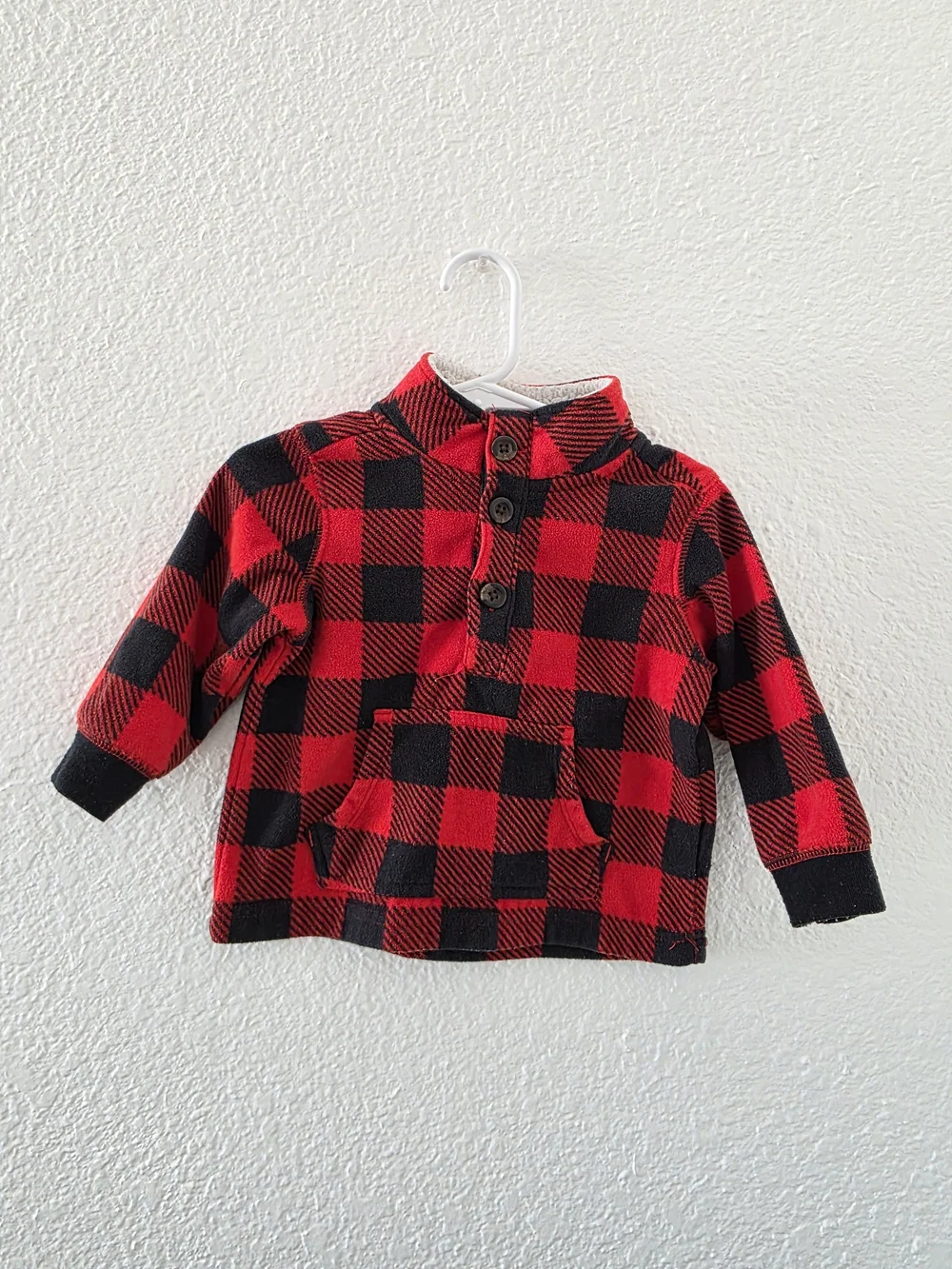 Carter's Red & Black Buffalo Plaid Pullover Hoodie